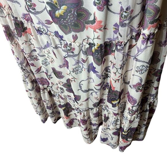 Torrid women’s 6x off shoulder puff sleeve tiered maxi dress floral mesh boho - Picture 4 of 12